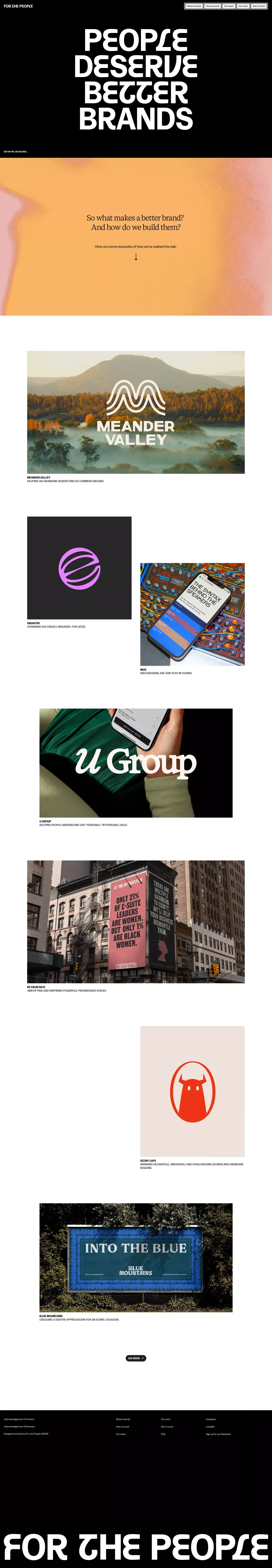 For The People portfolio page screenshot showcasing Design design