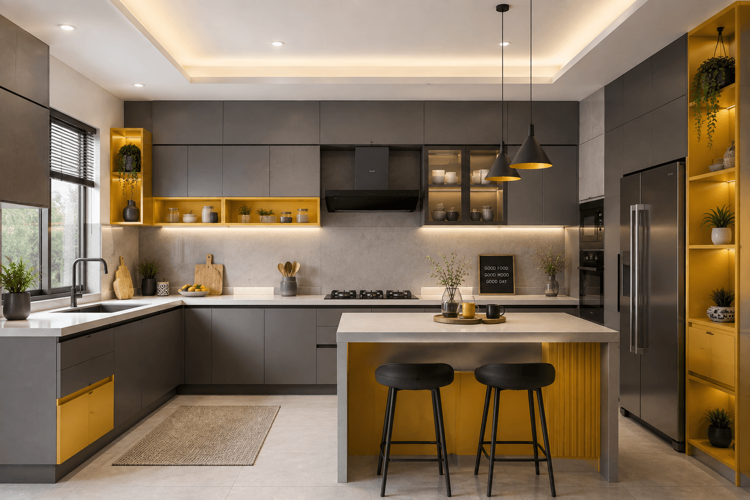 Grey and Yellow Laminate