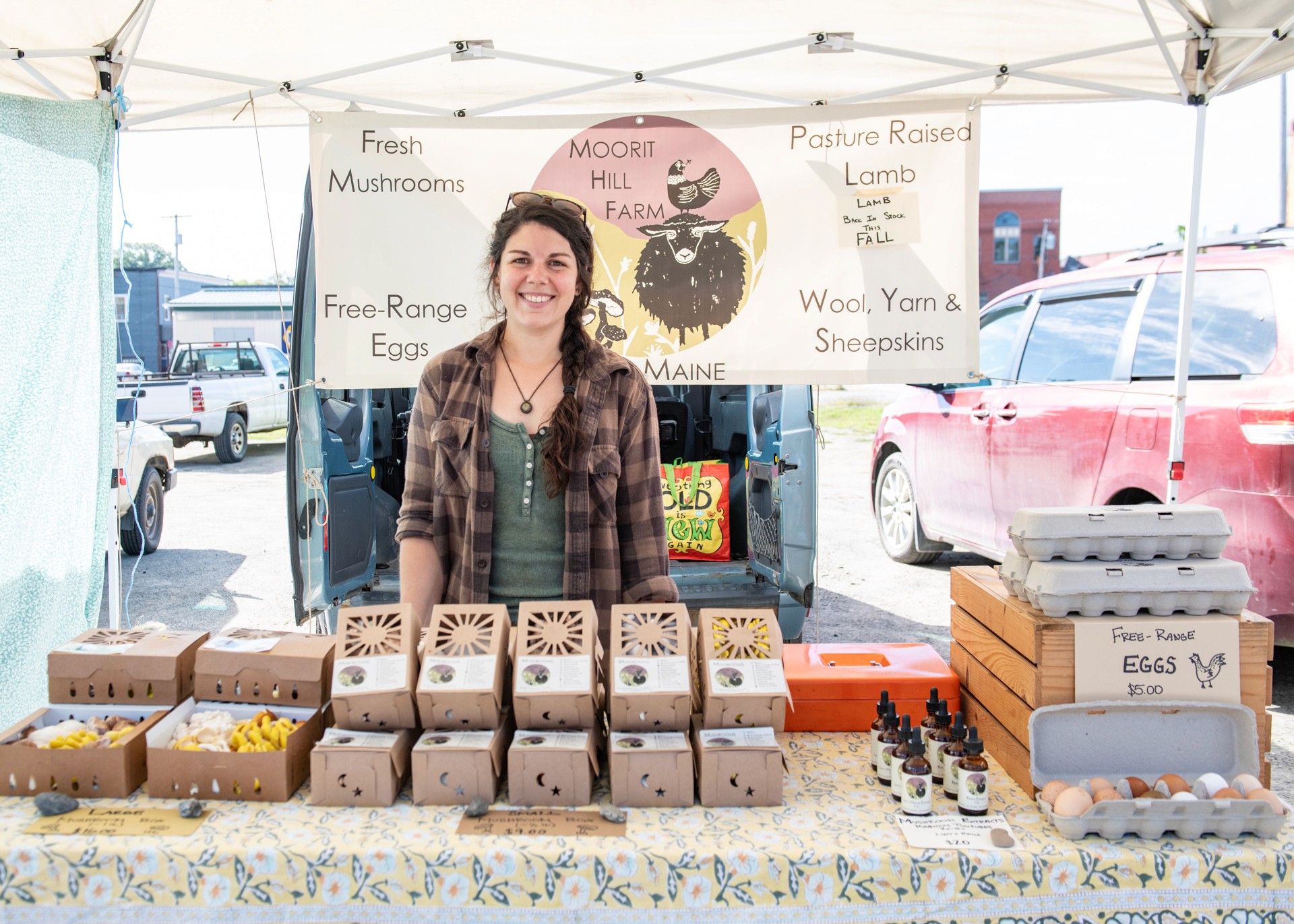Farmer's market vendor booth