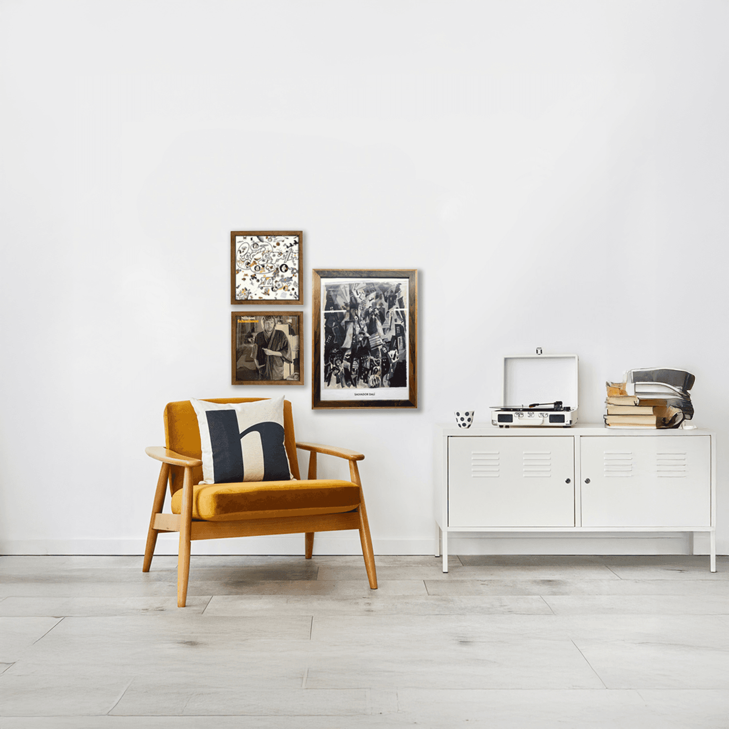 gallery wall of frames 