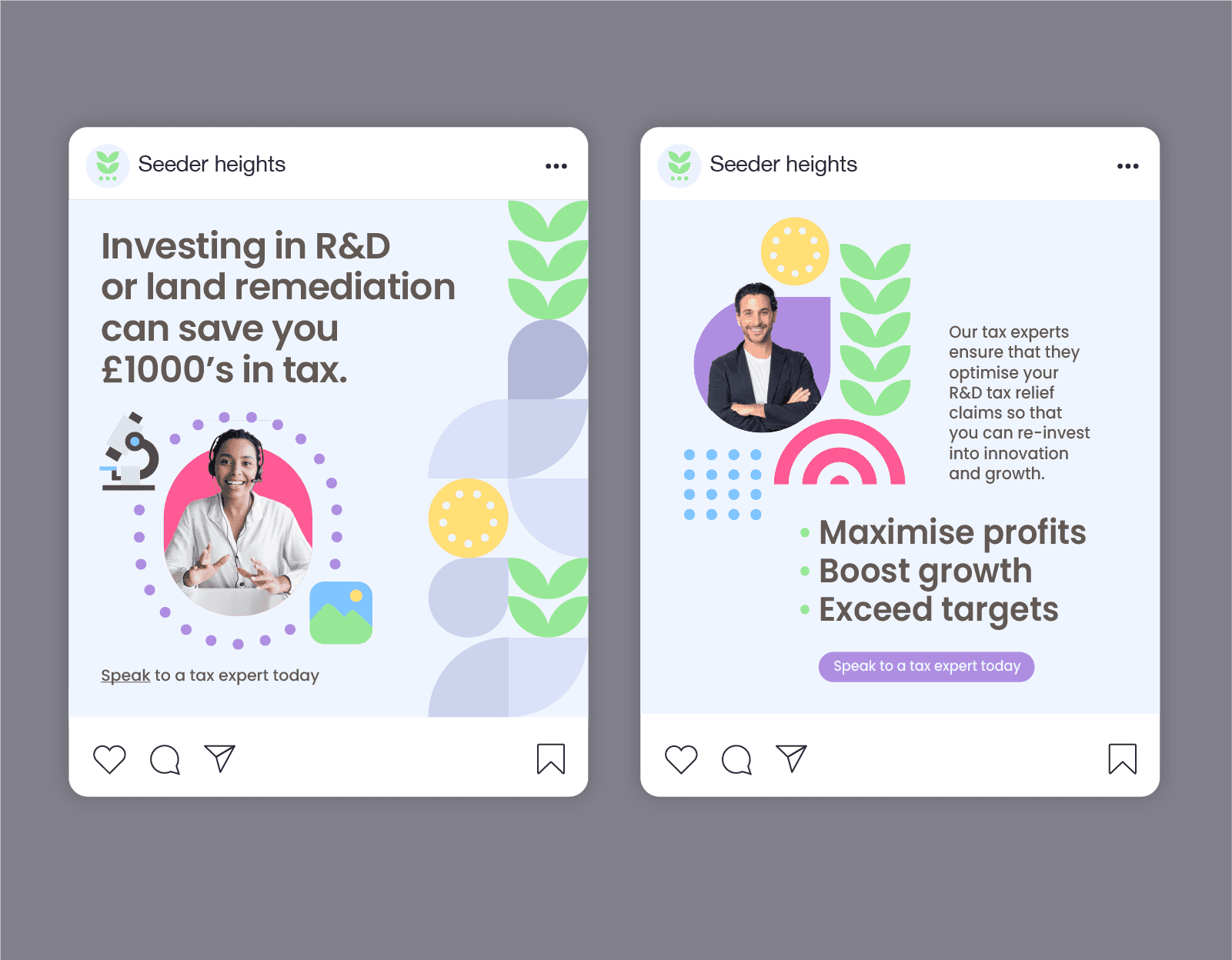 Seeder Heights Social Media Posts designs