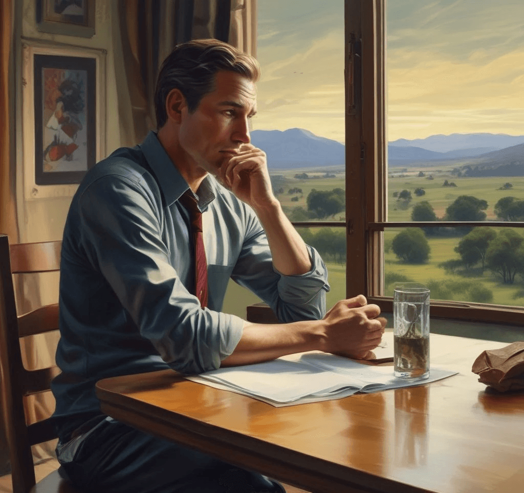 Heso blog image, a man seated at a desk contemplating