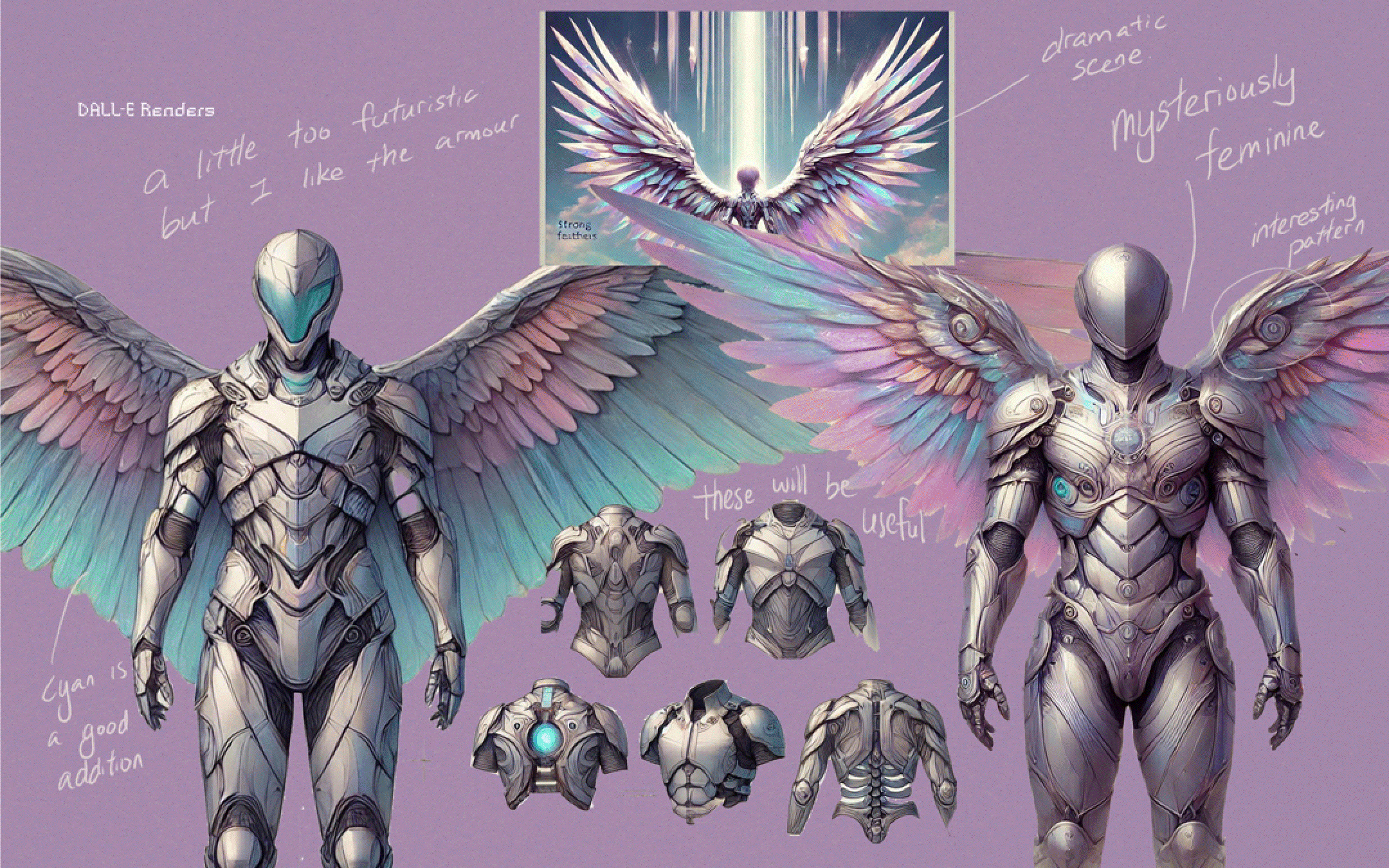 DALL·E and Midjourney’s interpretation of my work based on text generated by ChatGPT + my notes