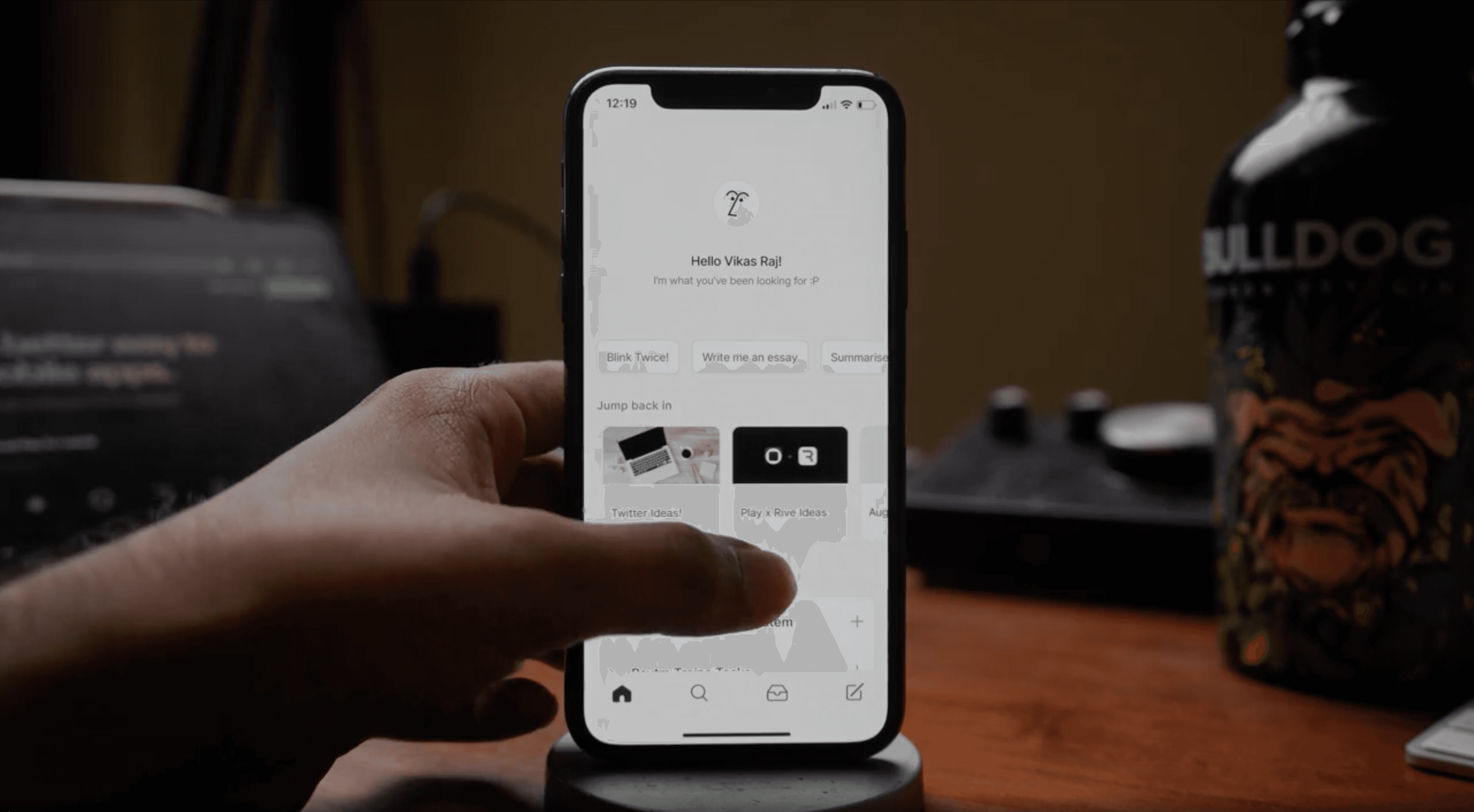 Person using note-taking mobile application - Notion AI Alternatives