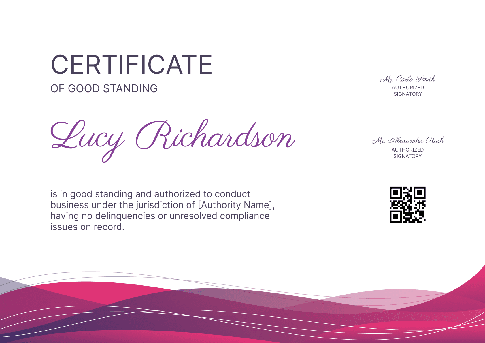 Wauld - certificate
