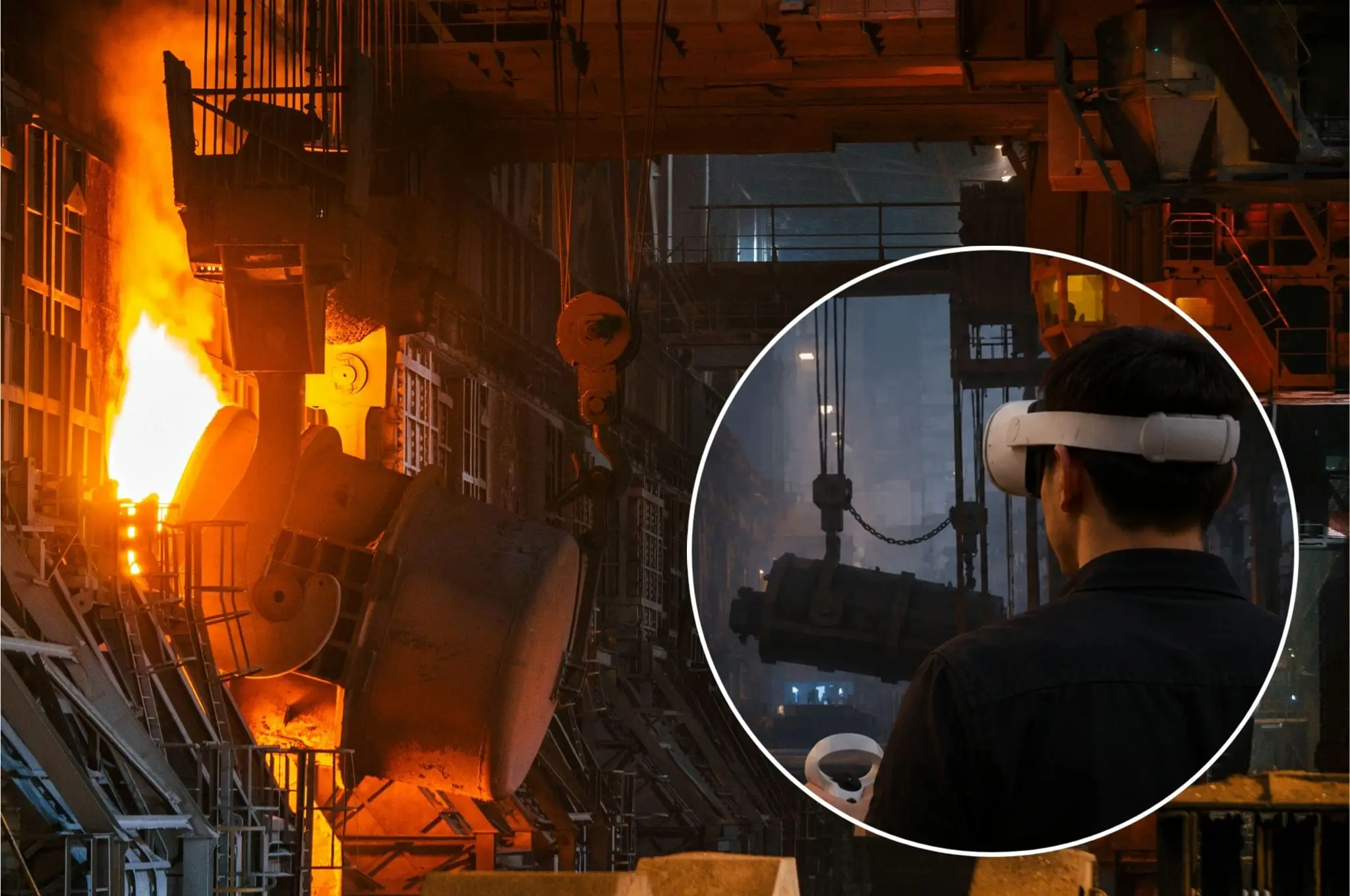 VR mockup of steel foundry