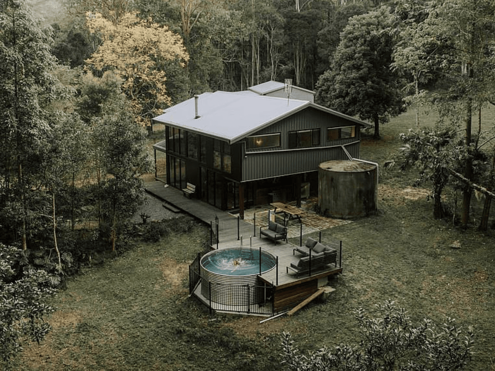 An outback plunge pool in the bush