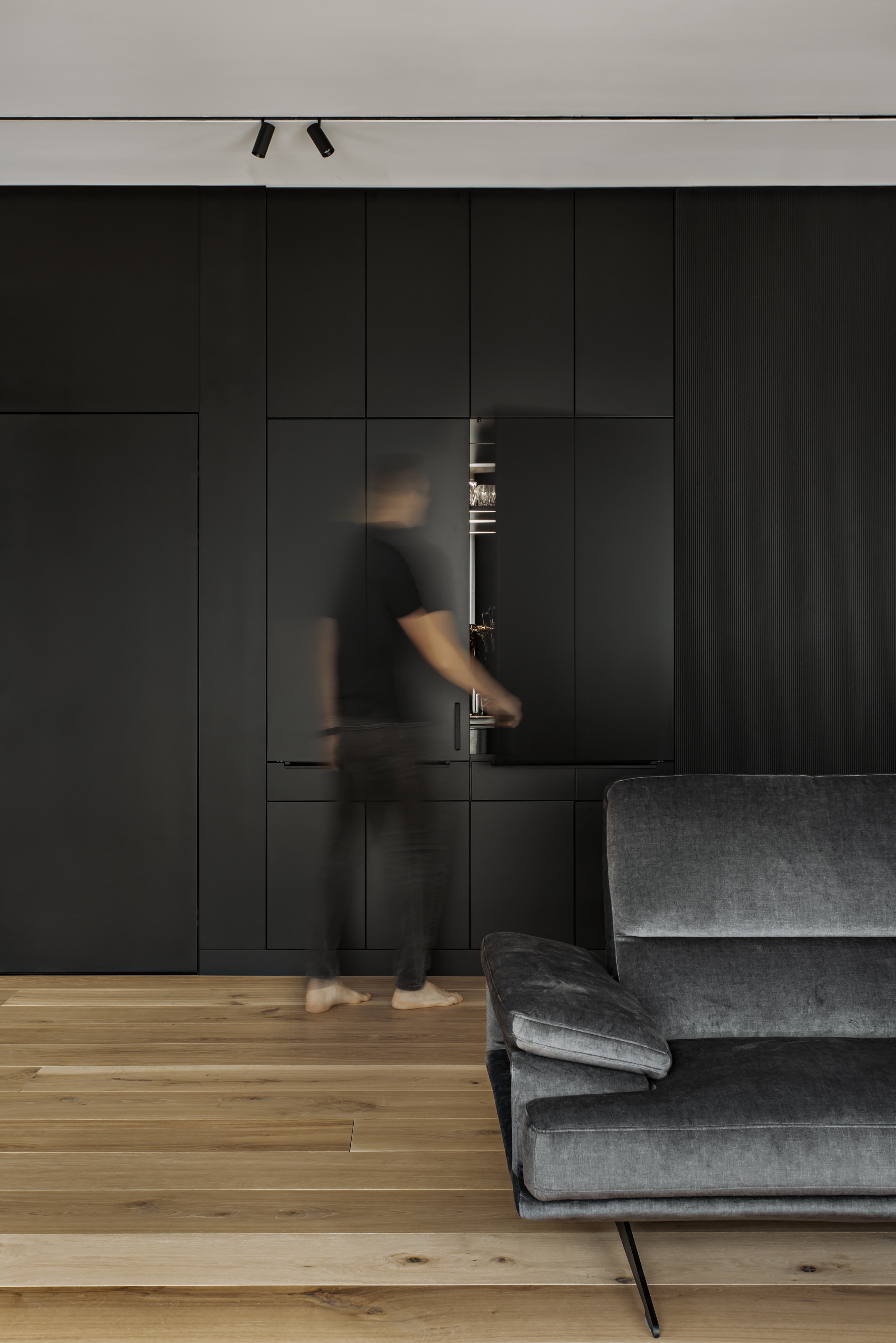 hidden bar within furniture