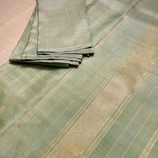 Dark Vanilla and Cardamom Green Kanchivaram Silk Saree