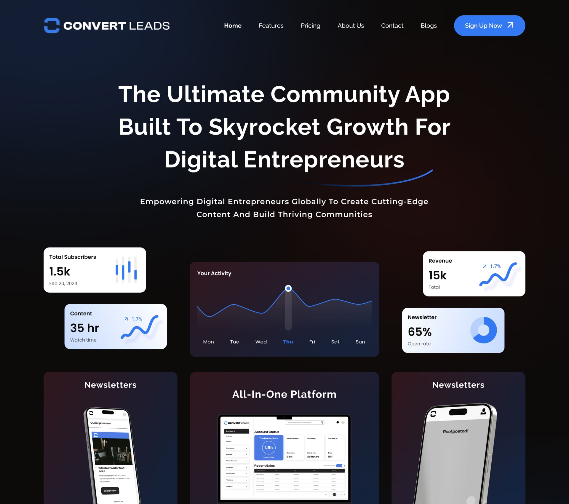 community platform website design for digital entrepreneurs and membership programs | StackAura
