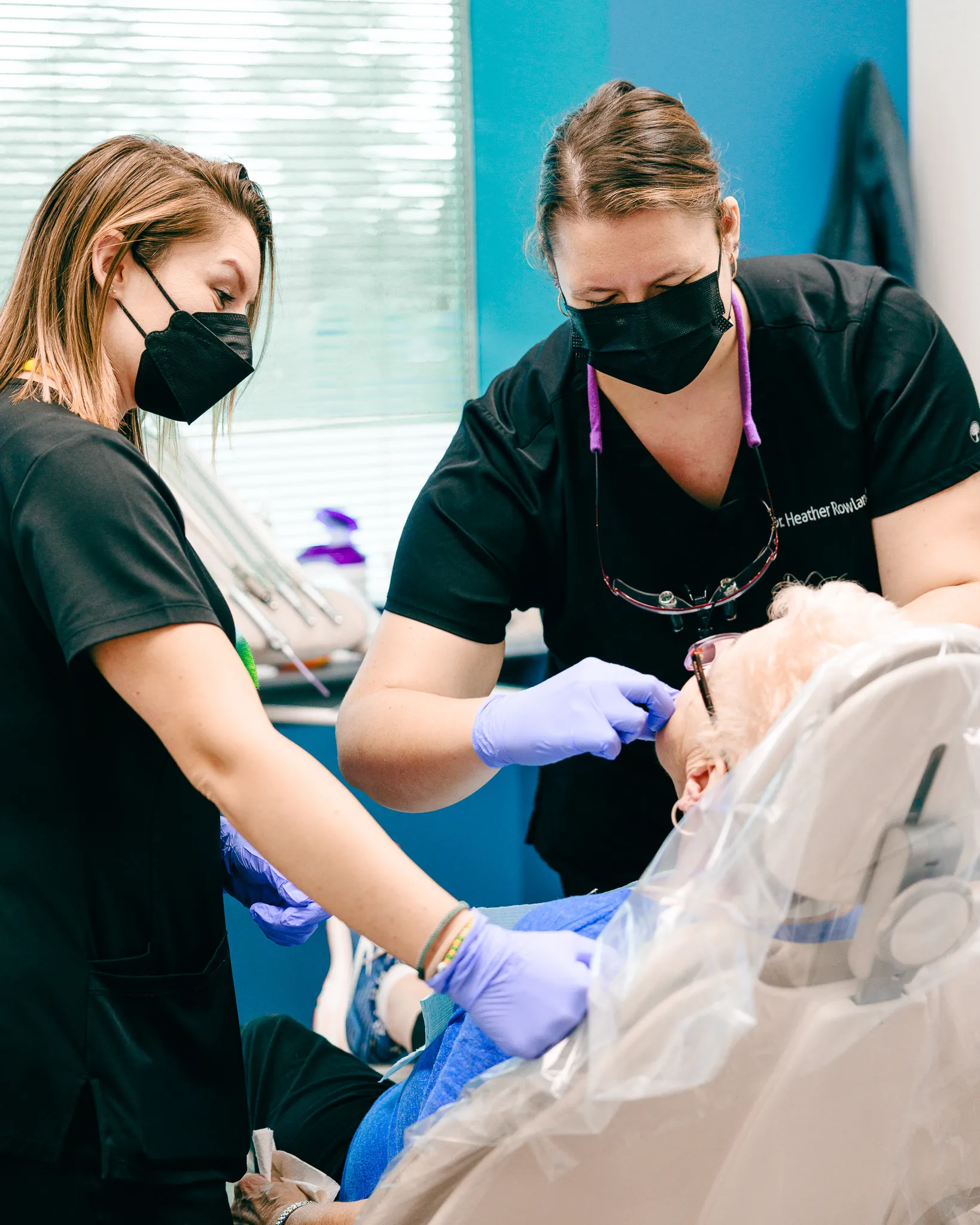 Patient receiving same-day emergency dental treatment from professional dentist