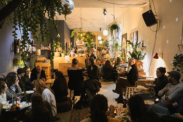 people gathered around at a cozy event