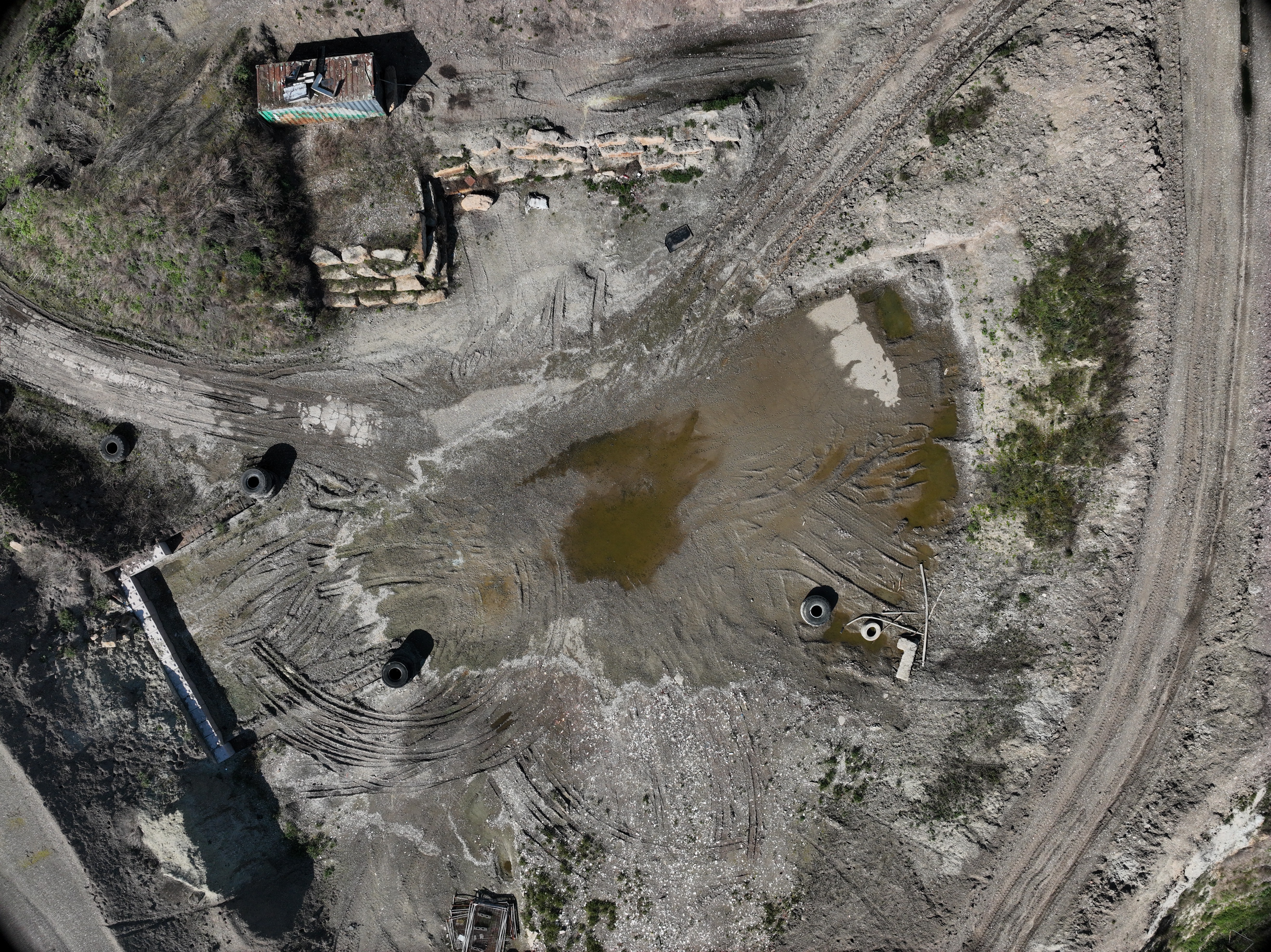 Nadir image of a processing site