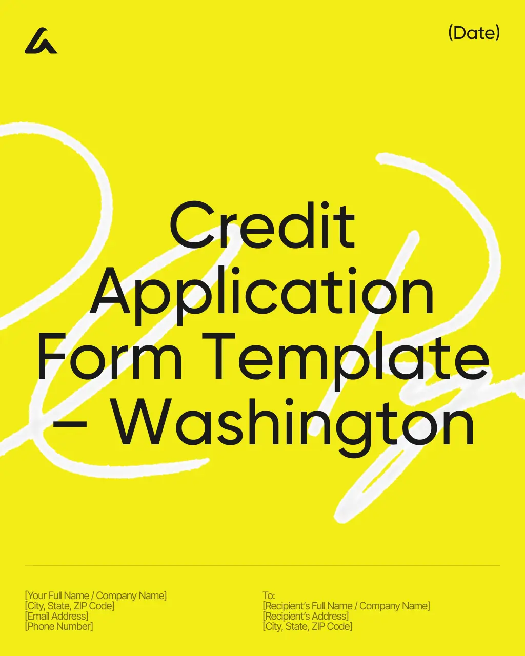 Credit Application Form Template – Washington