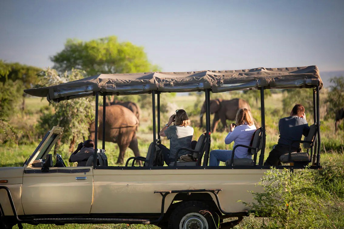 Tourists on a game drive in Kidepo Valley National Park