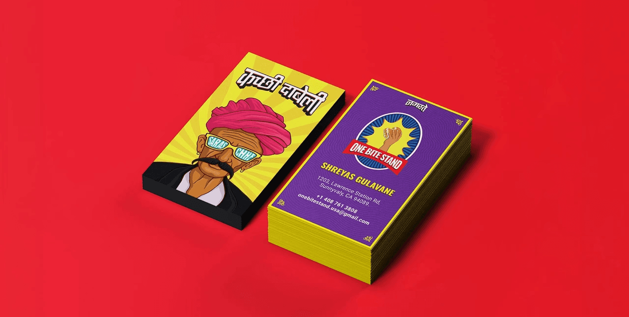 One Bite Stand branding and Dabeli-inspired visual identity.