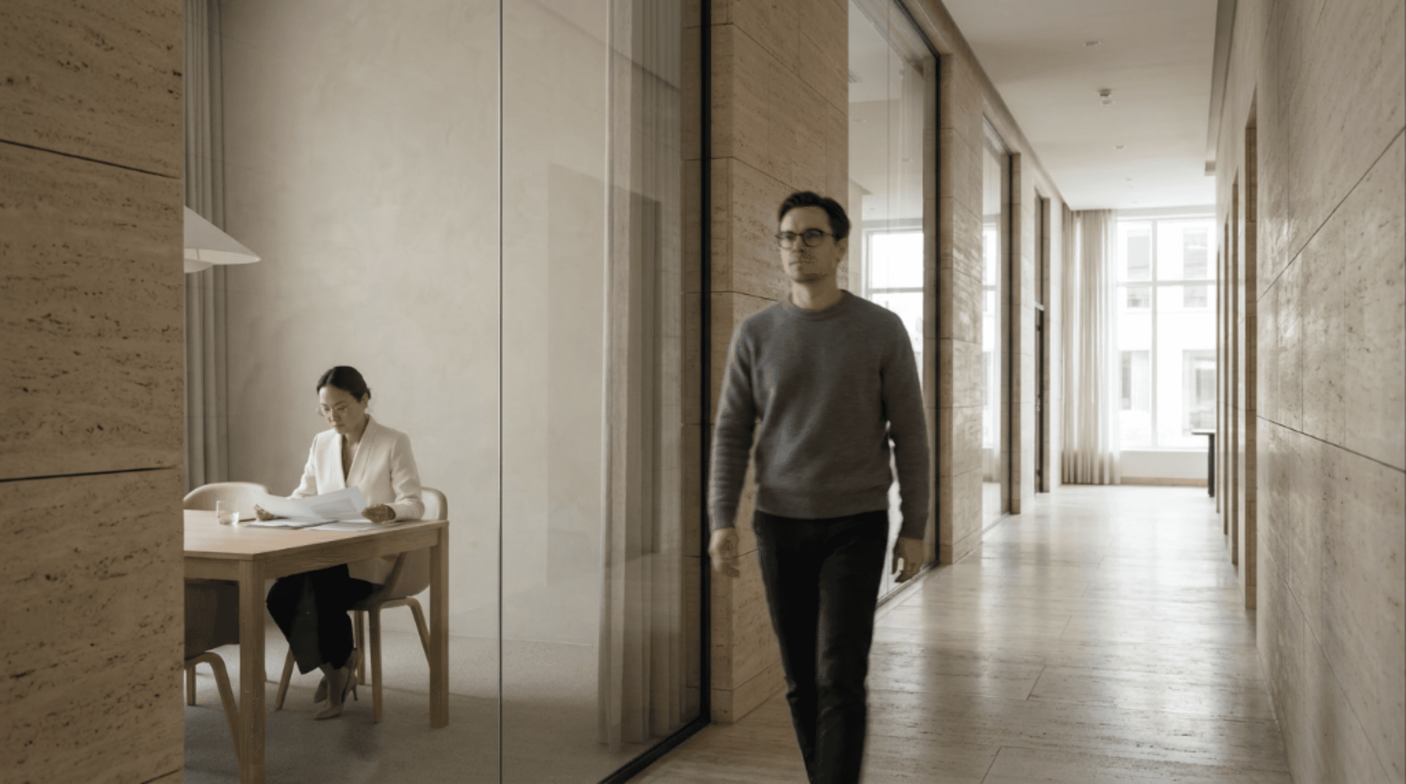 Walking in the office