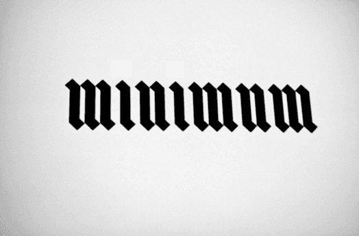 word minimum printed on paper