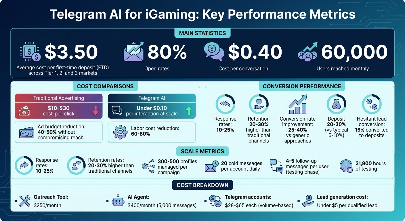 Telegram AI Performance Metrics for iGaming Customer Acquisition