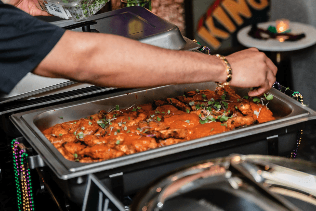 Chef serving food at event