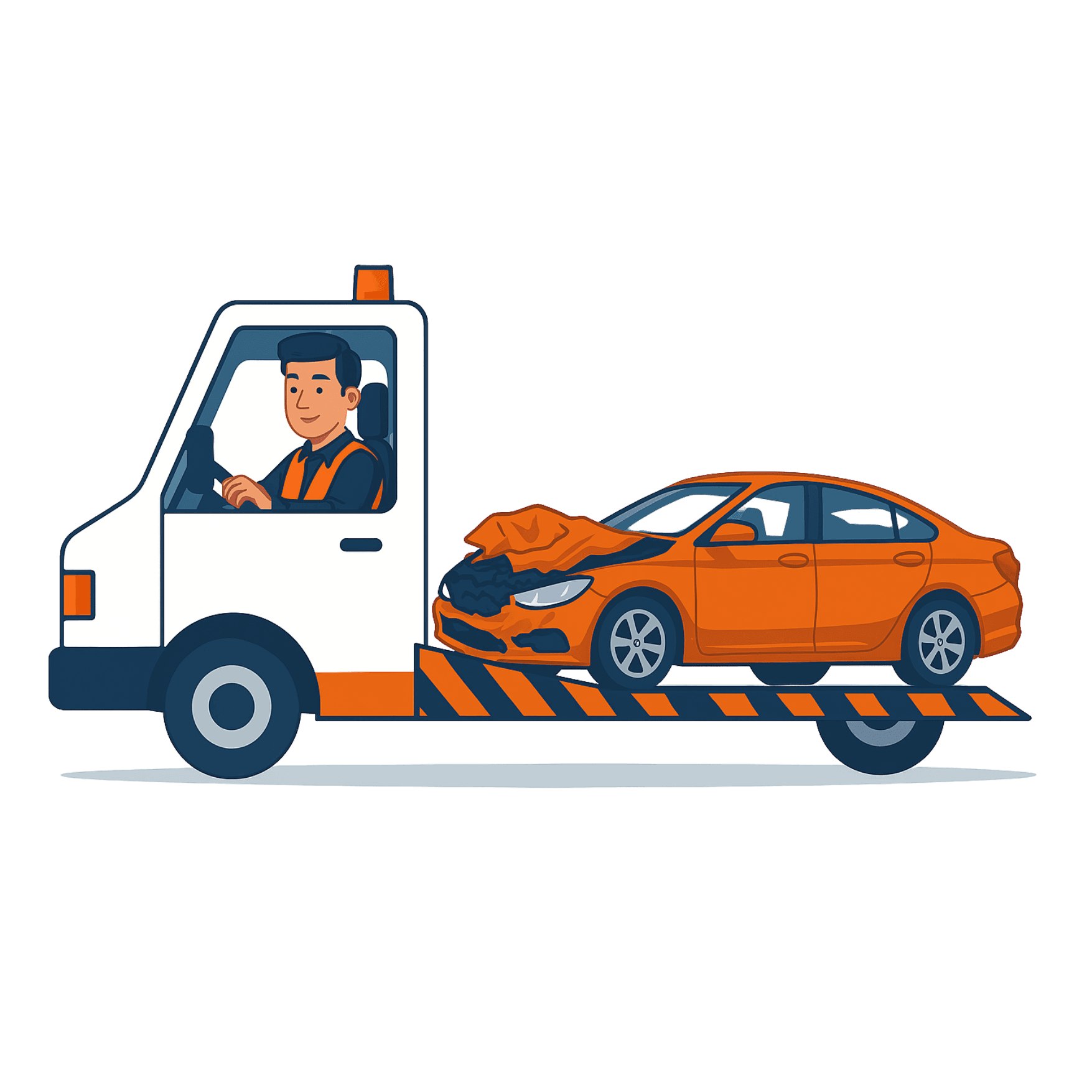 Carroattrezzi che trasporta un’auto incidentata, simbolo del servizio di ritiro