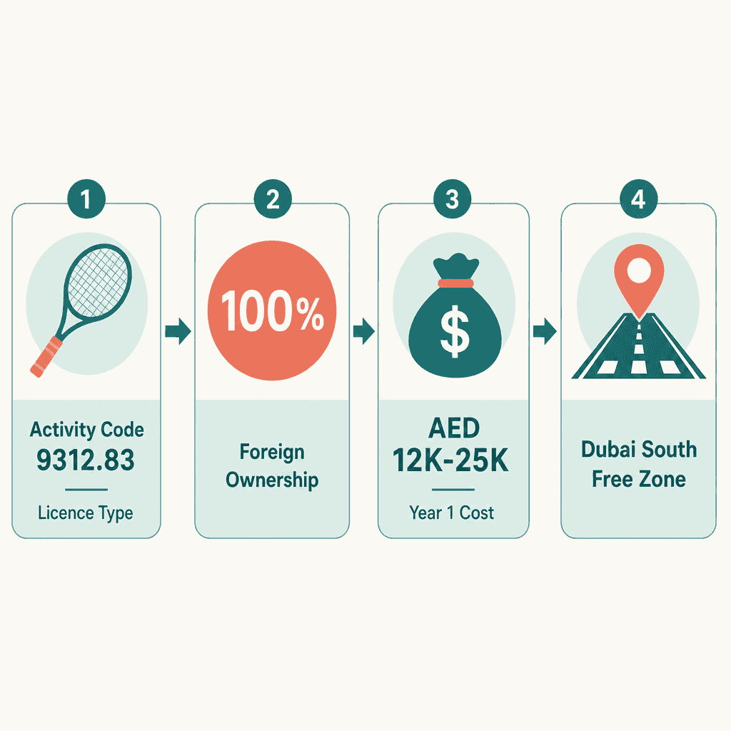 Infographic: Tennis Training Services Business License in Dubai: Cost and Requirements