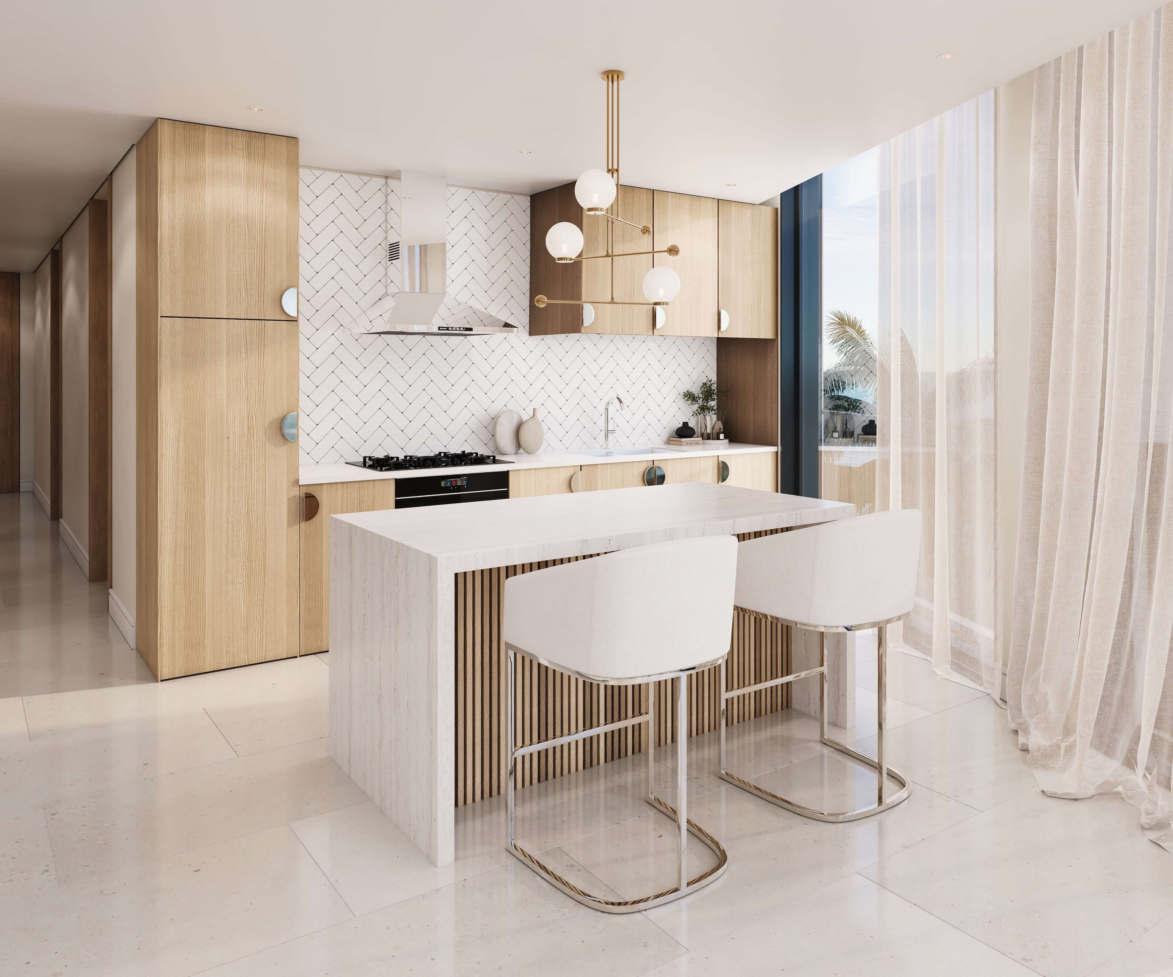 Contemporary kitchen and dining area