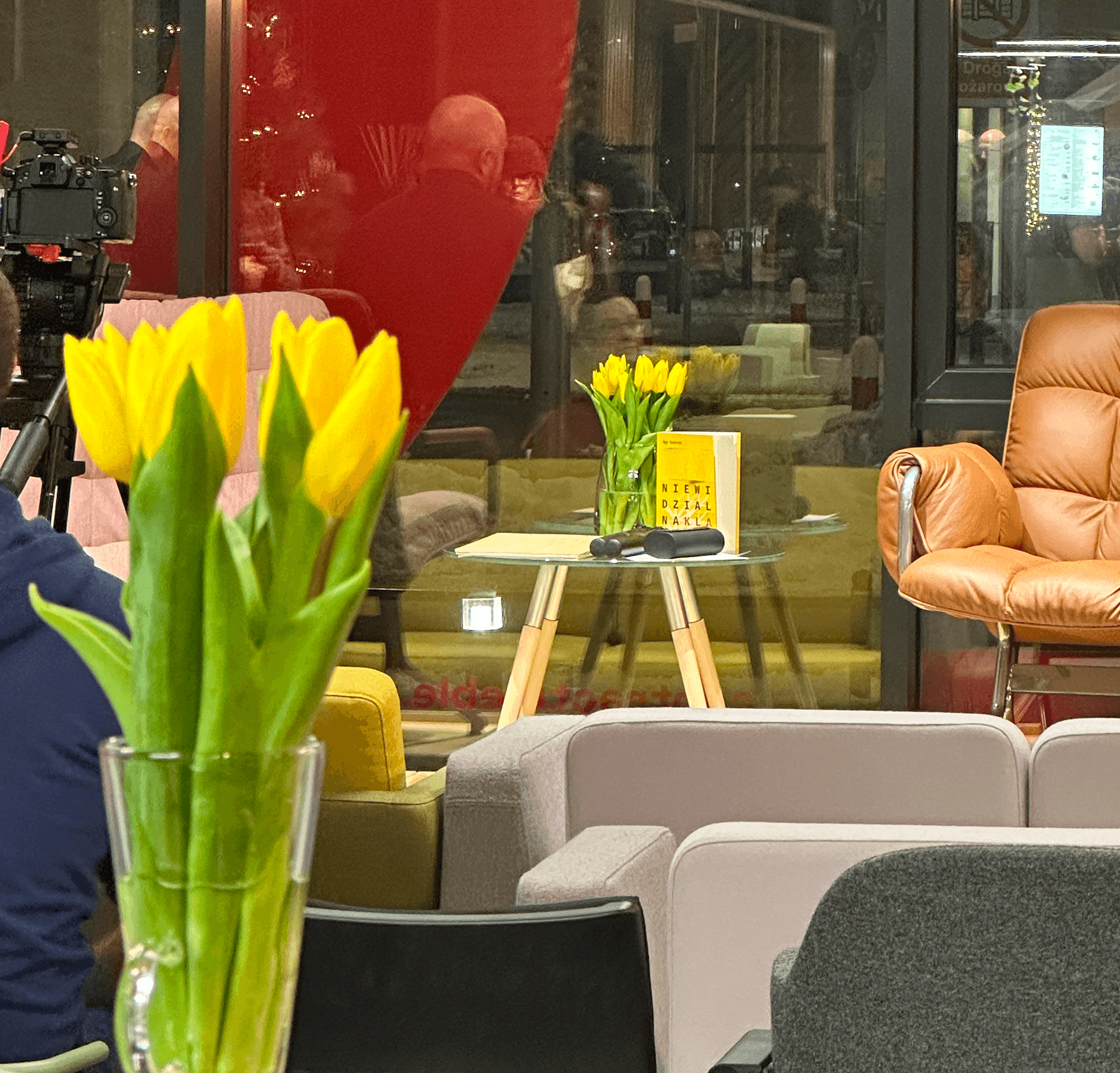 Zdjęcie na którym widać książkę widzaną z dystansu (na 3 planie) a jednak widoczna