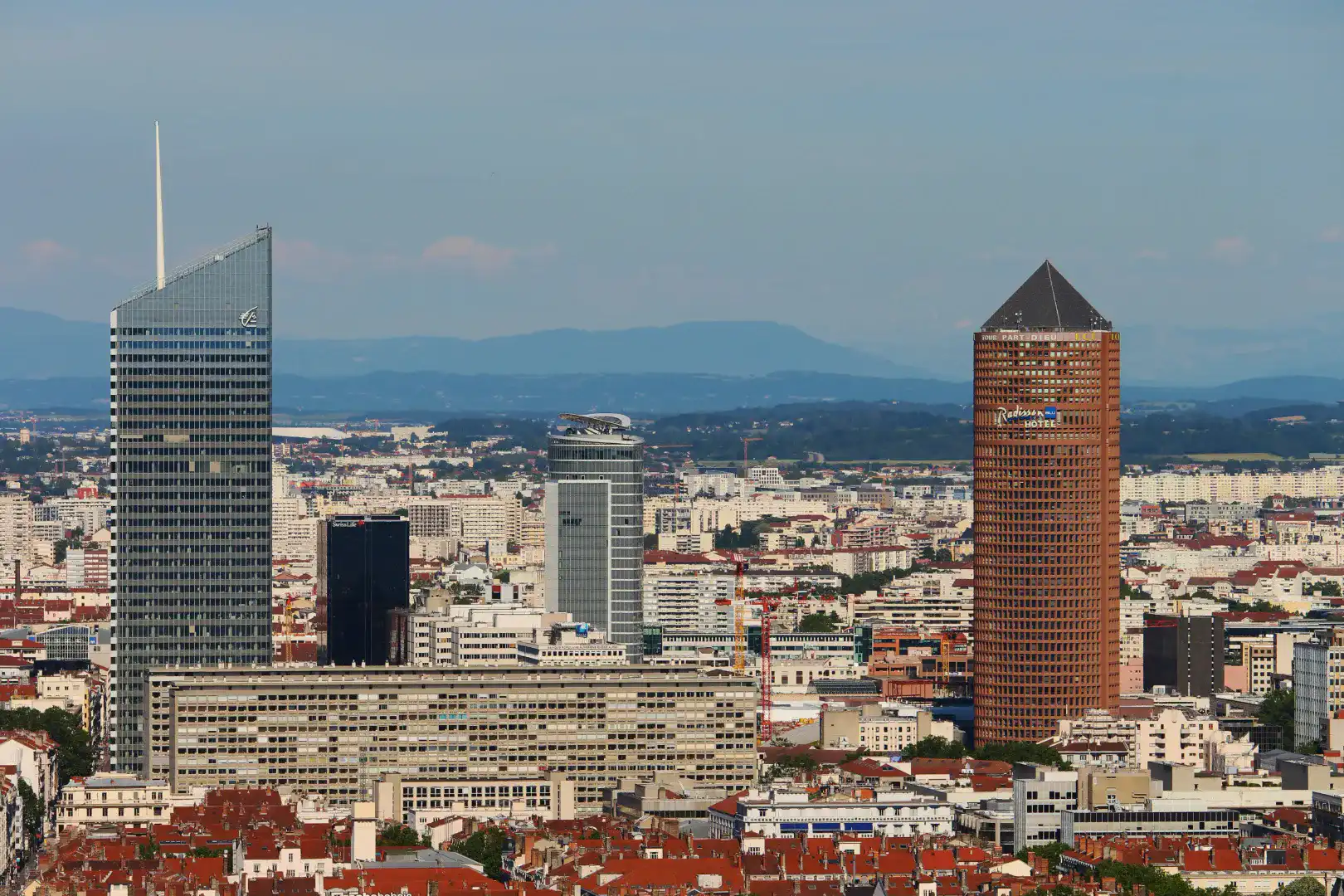 Vue panoramique du quartier d'affaires de Lyon, la part-dieu