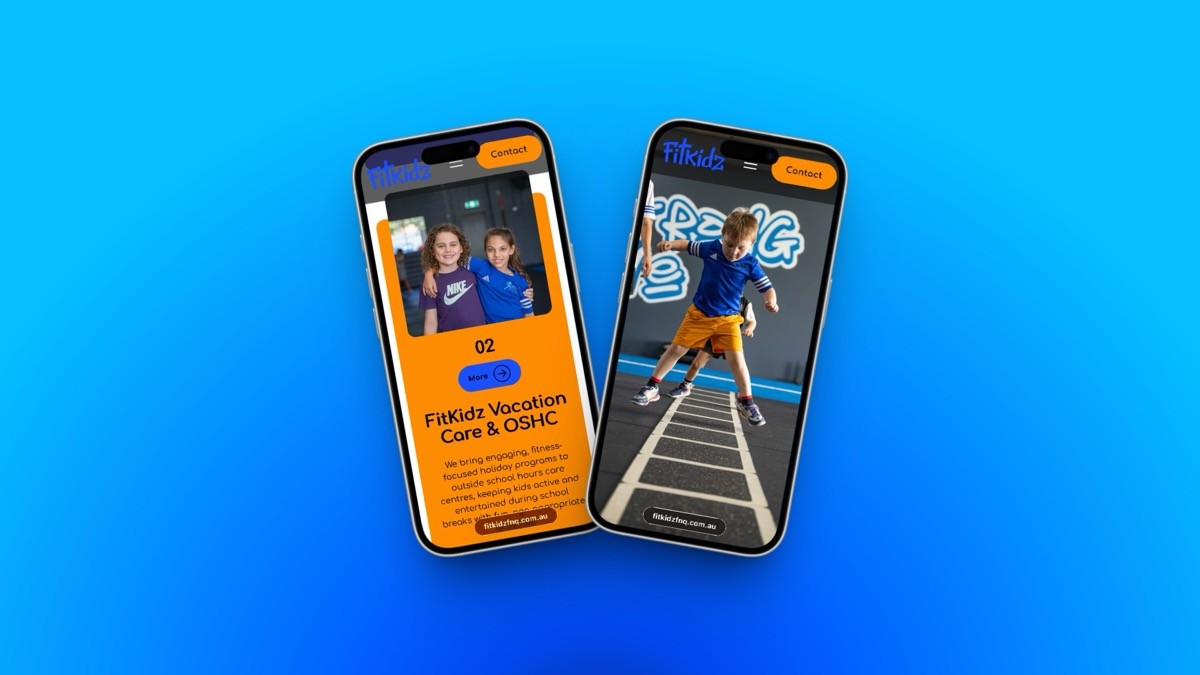 	Mobile app interface designed by a Cairns web design agency showing responsive UI on two devices.