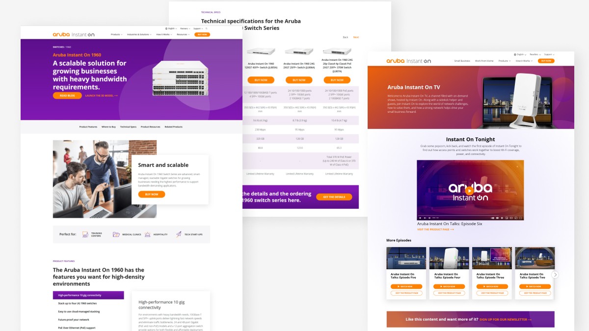 HPE Labs home web page screenshot of news carousel