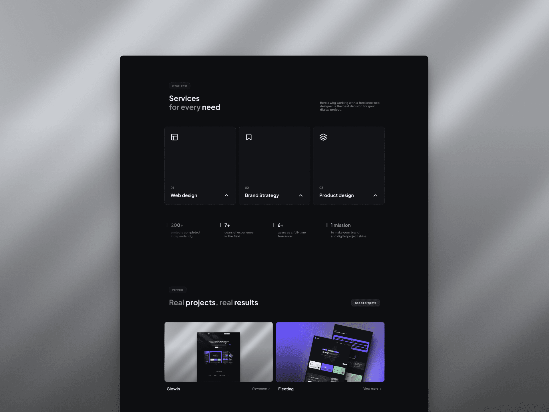Framer template Glowin Services