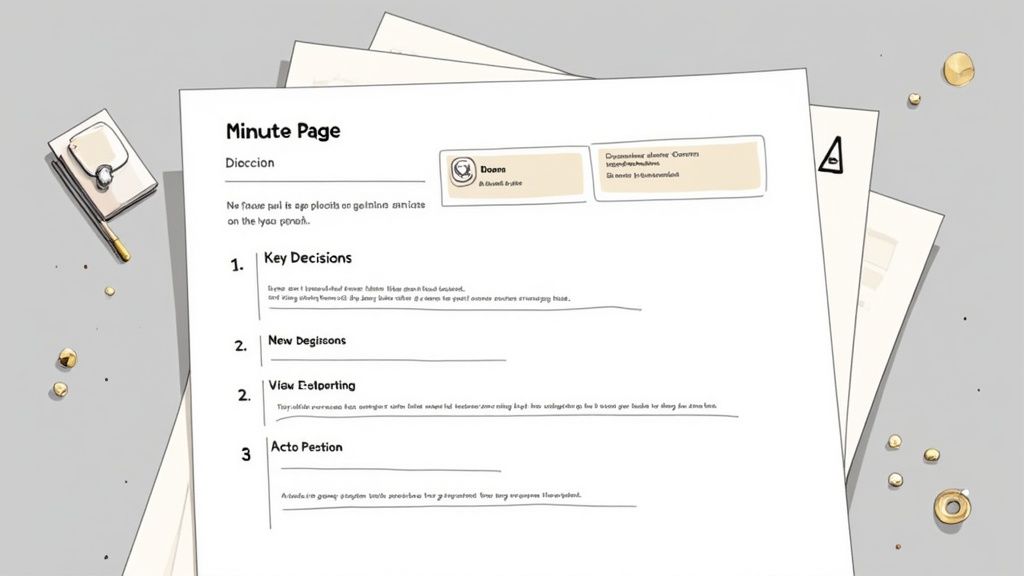 One-Page Executive Meeting Minutes Template