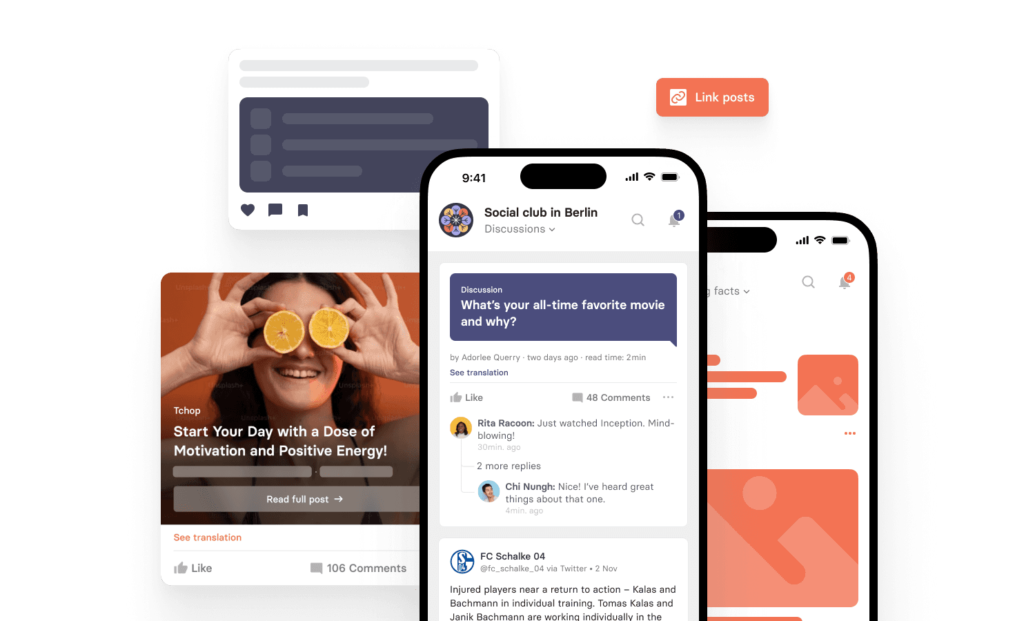 Illustration showcasing tchop's personalized news feeds, enabling custom feeds tailored for specific target groups, brands, or departments to enhance communication and engagement.