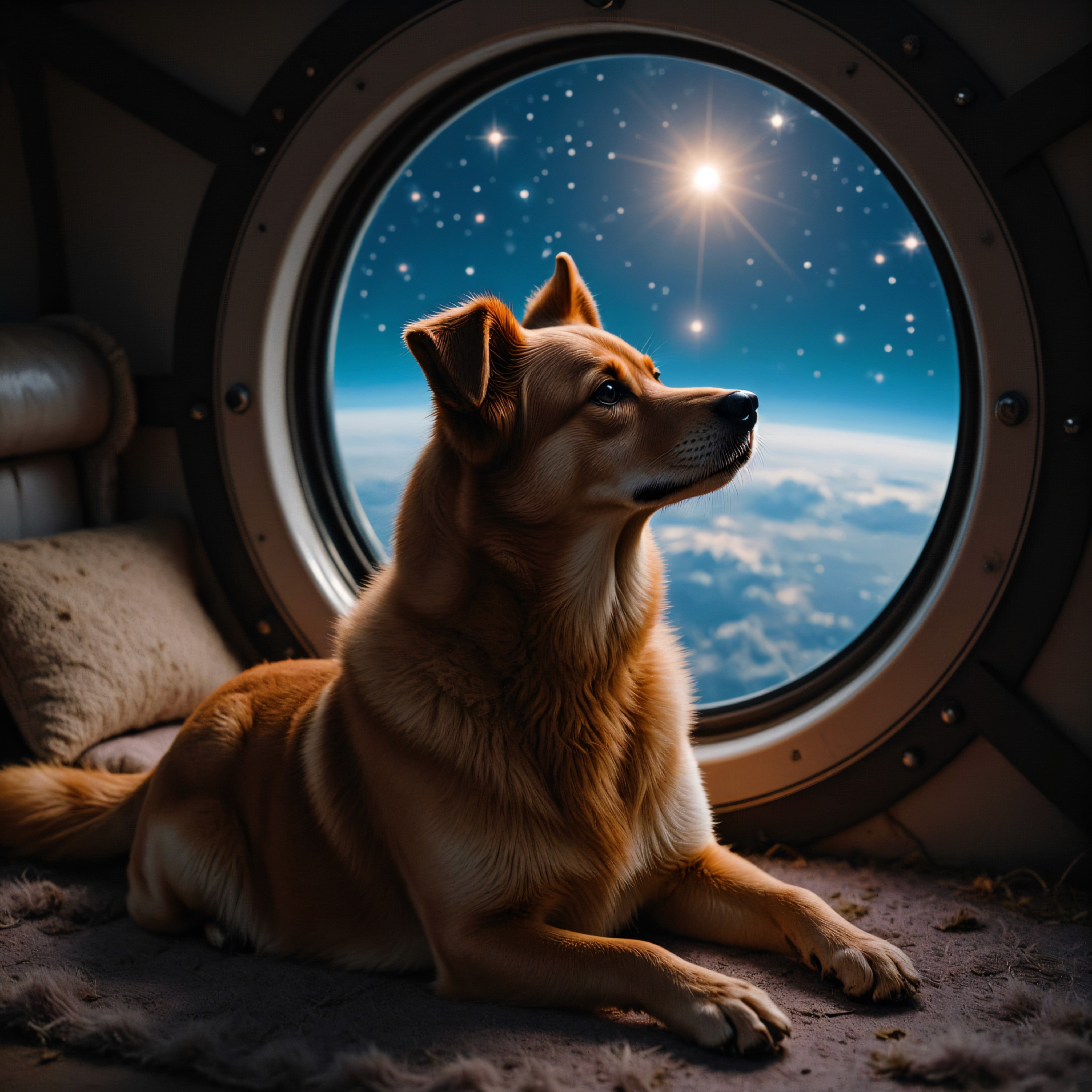アイテム学習で生成した宇宙にいる犬