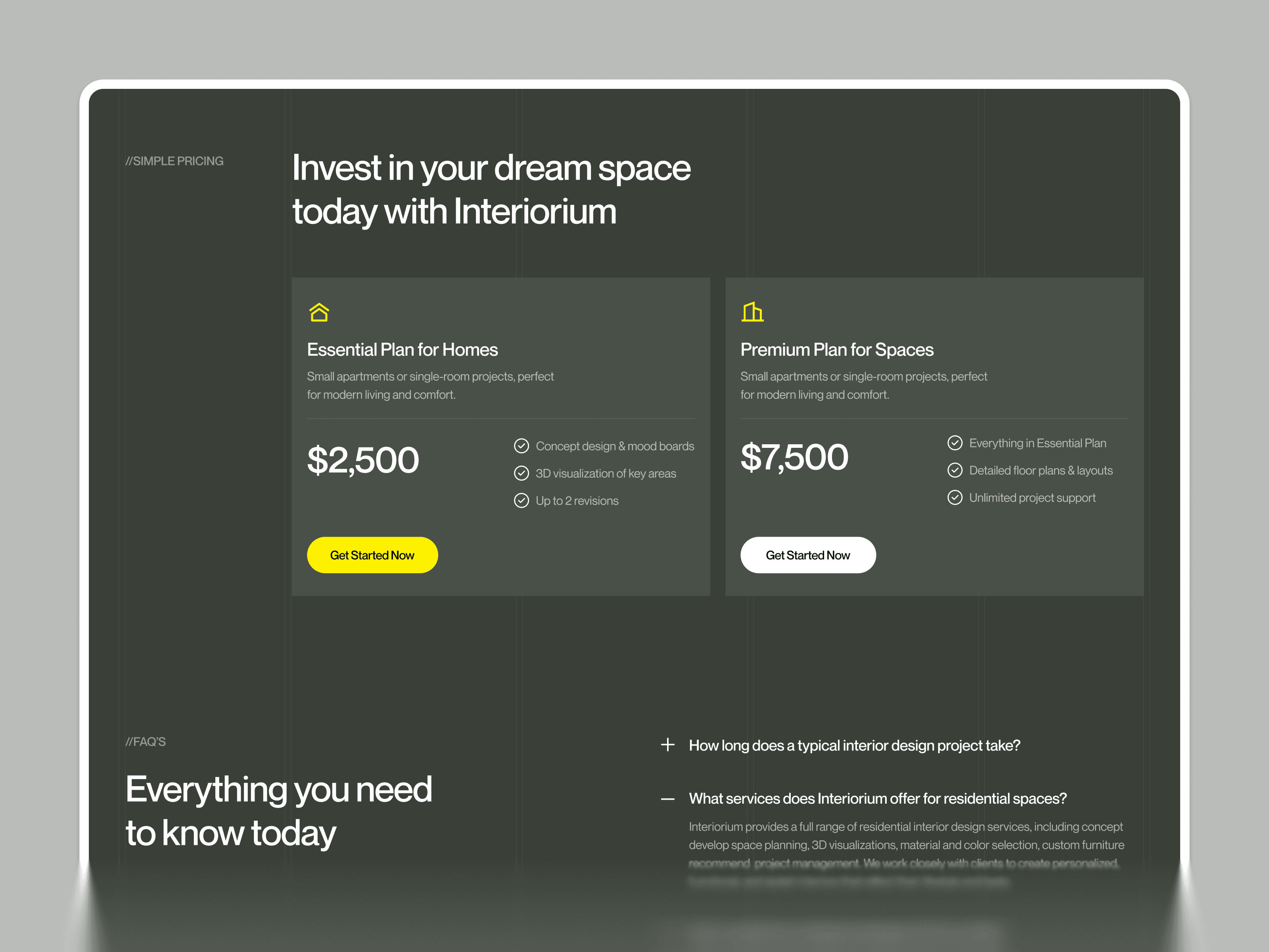 webflow interior agency template