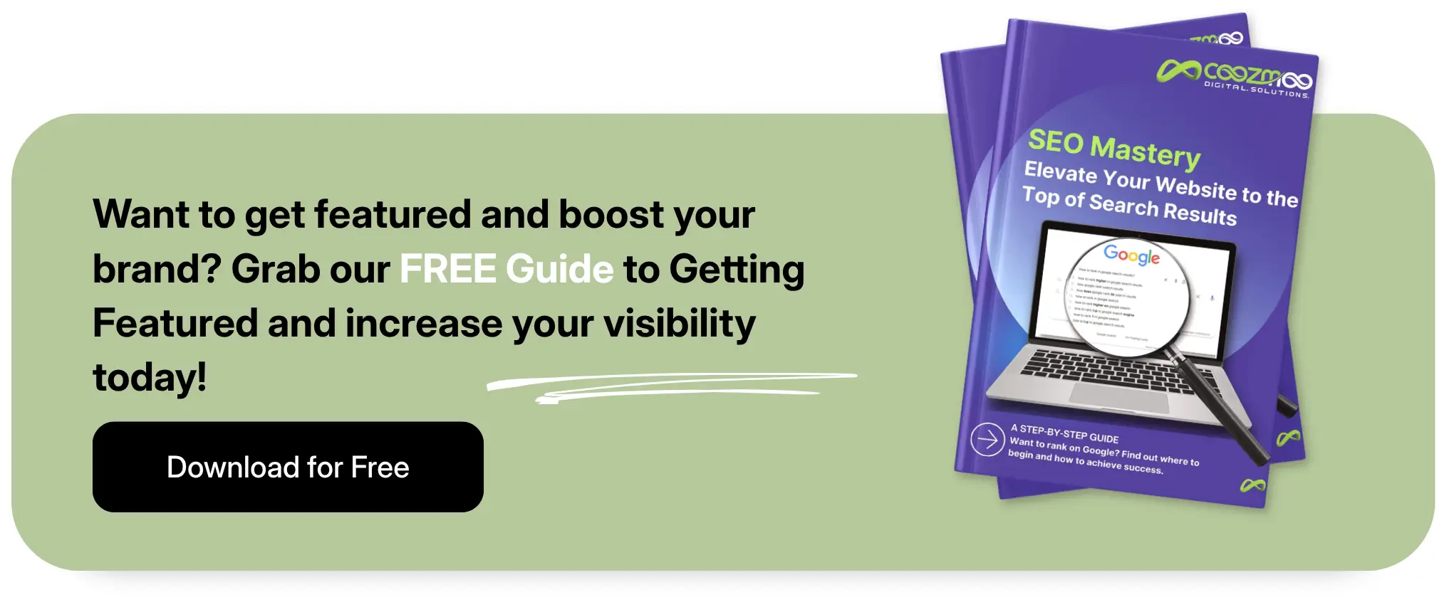 A call-to-action for Coozmoo's Local SEO Ebook