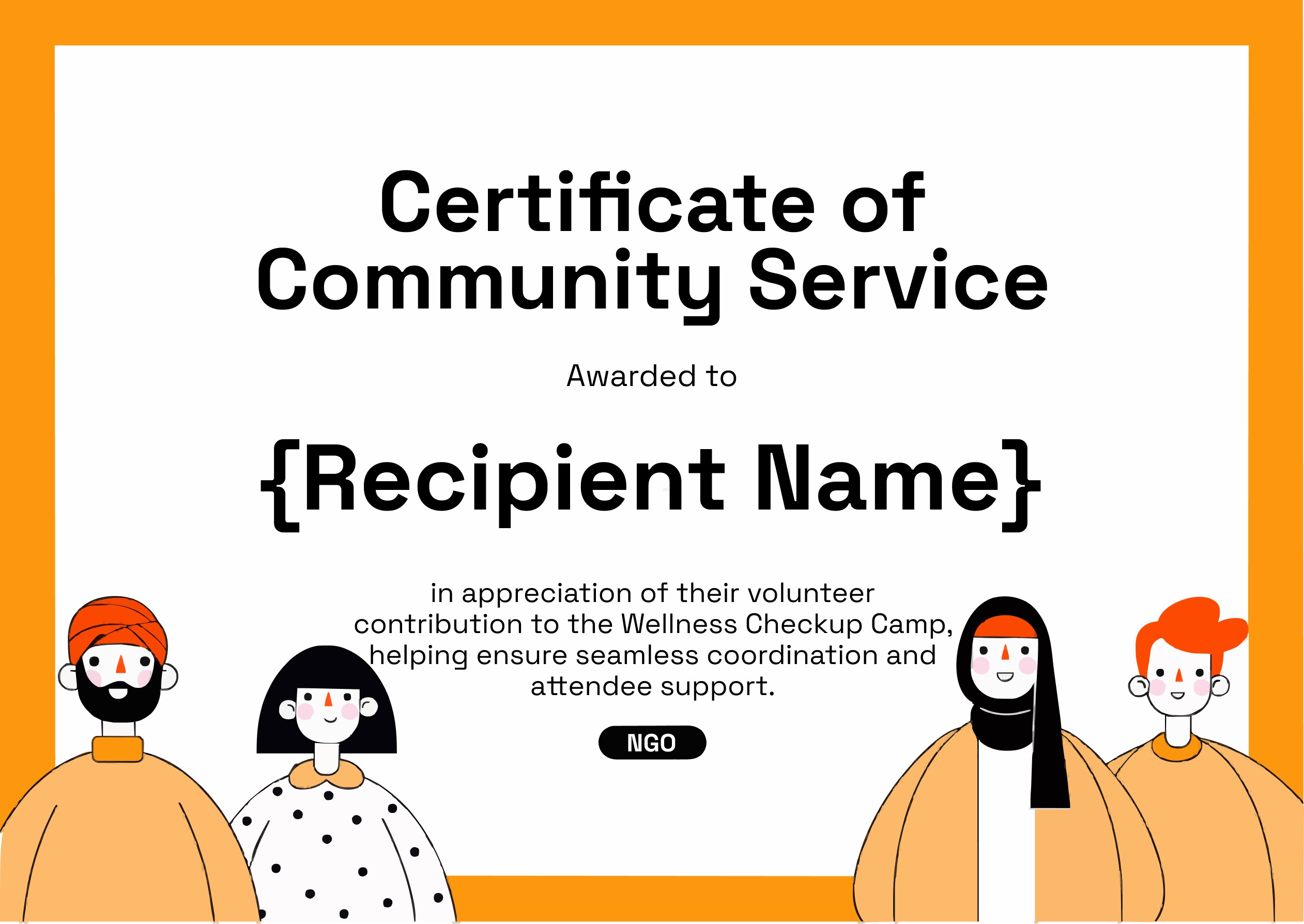 Wauld - Bright and lively volunteer appreciation certificate template