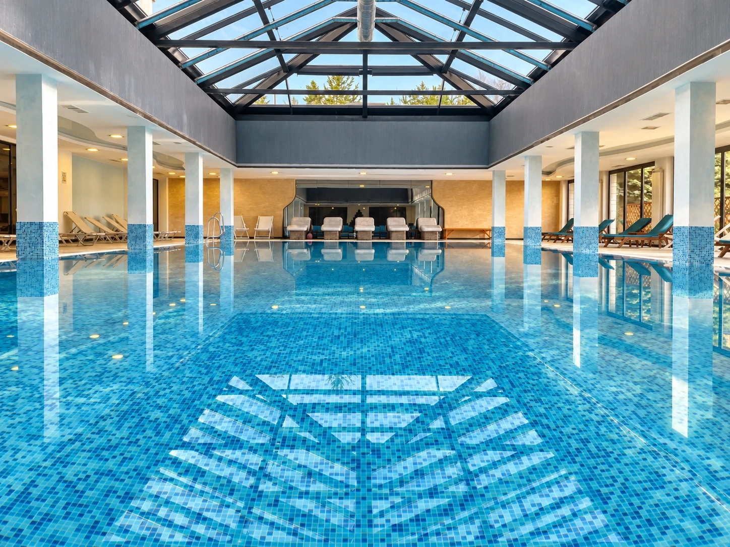 Representative indoor hotel swimming pool