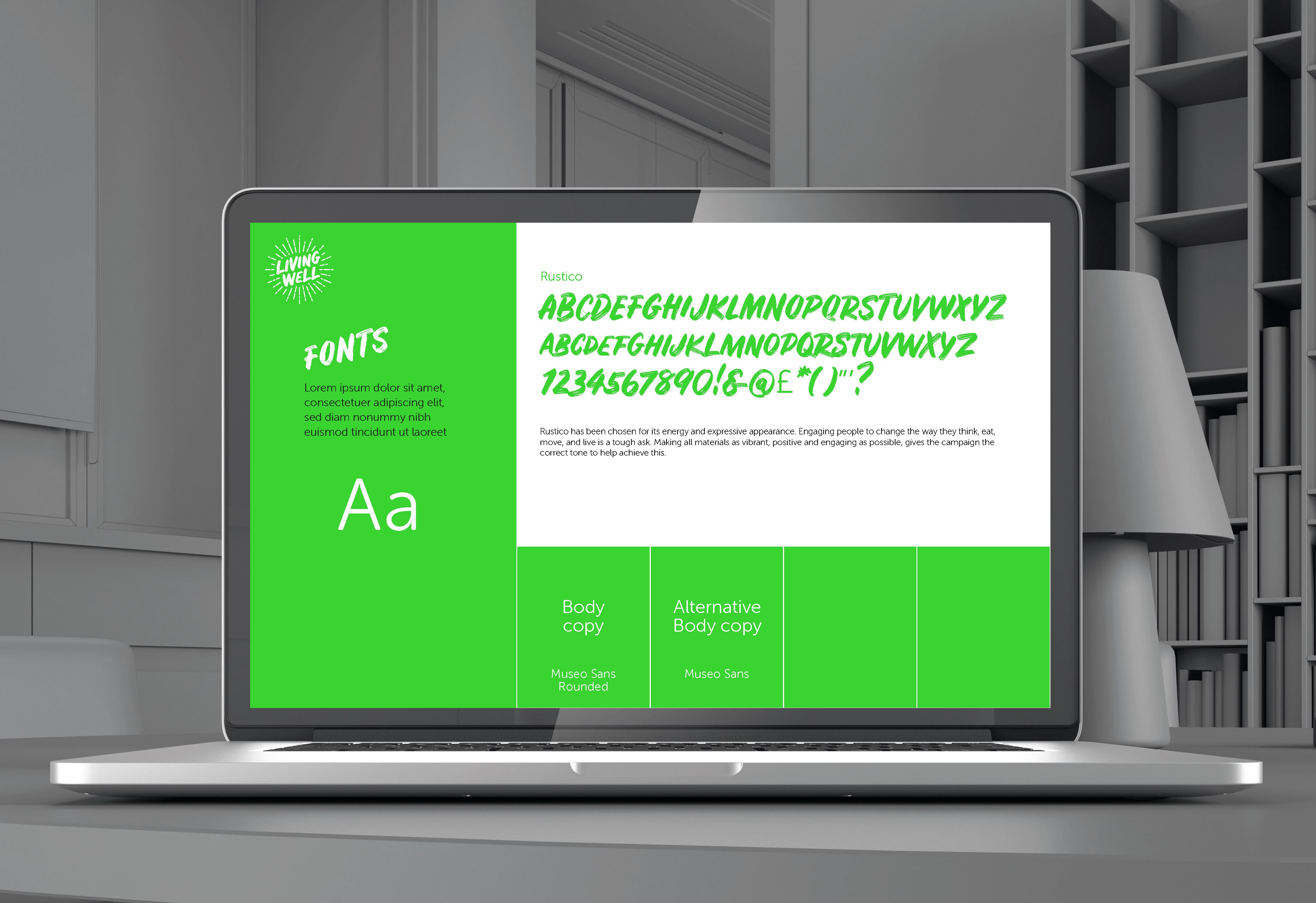 Living Well Toolkit on laptop fonts