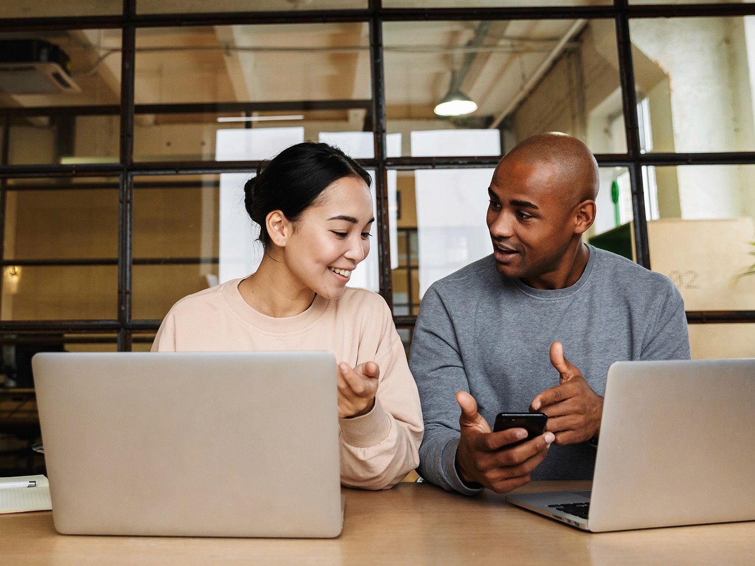 Co-worker working on a app