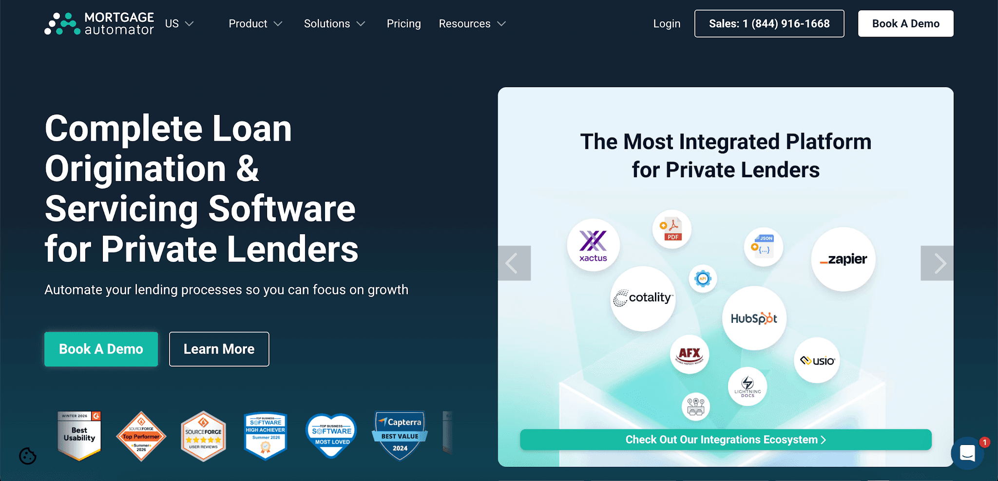 Mortgage Automator web homepage