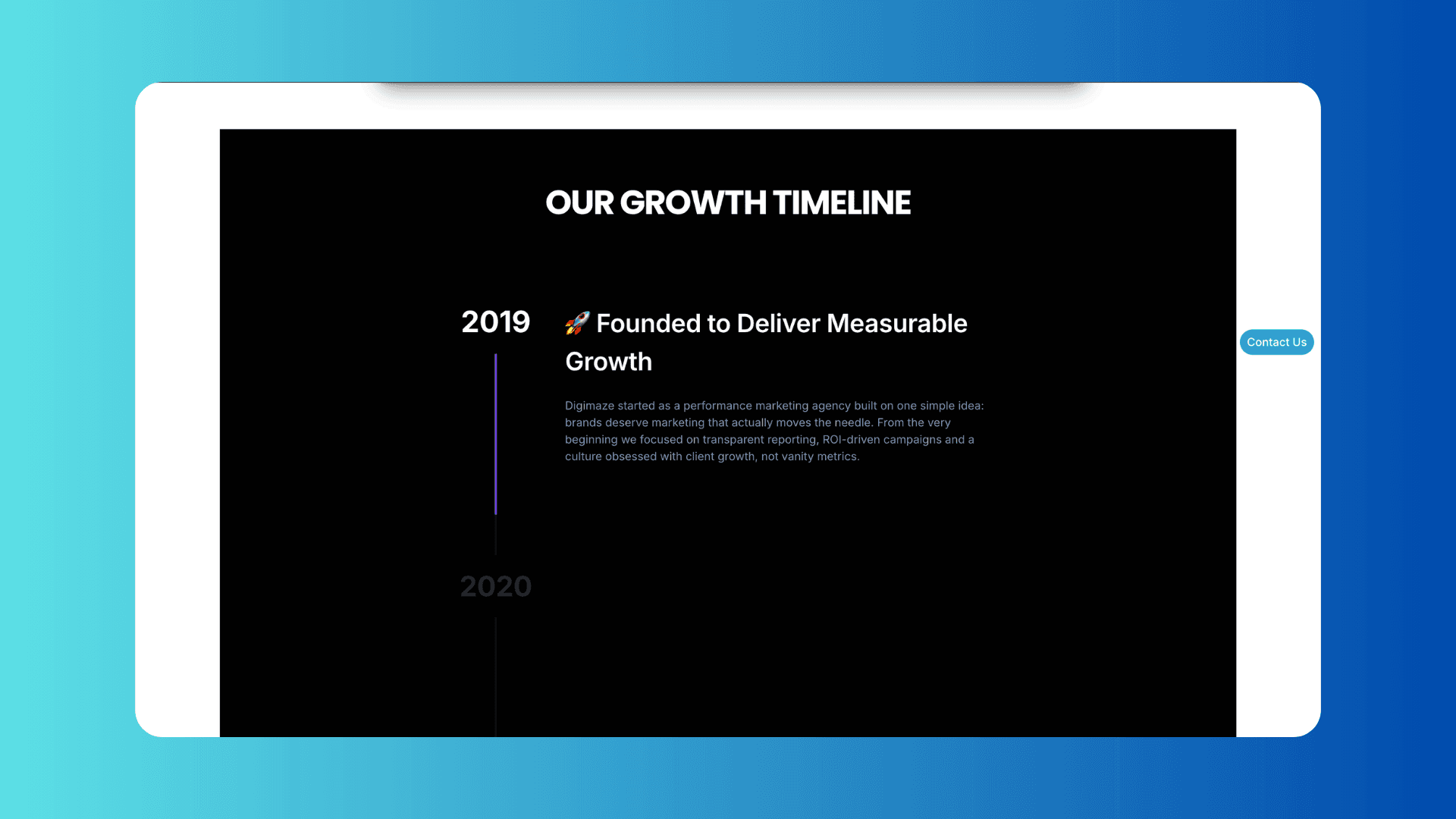 Timeline Section Screenshot