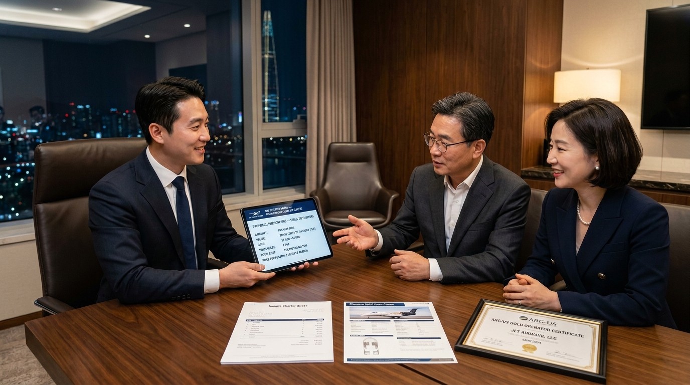 ACK first-time light jet booking advisory — Phenom 300E quotes by route, per-passenger pricing, and integrated 5-step process