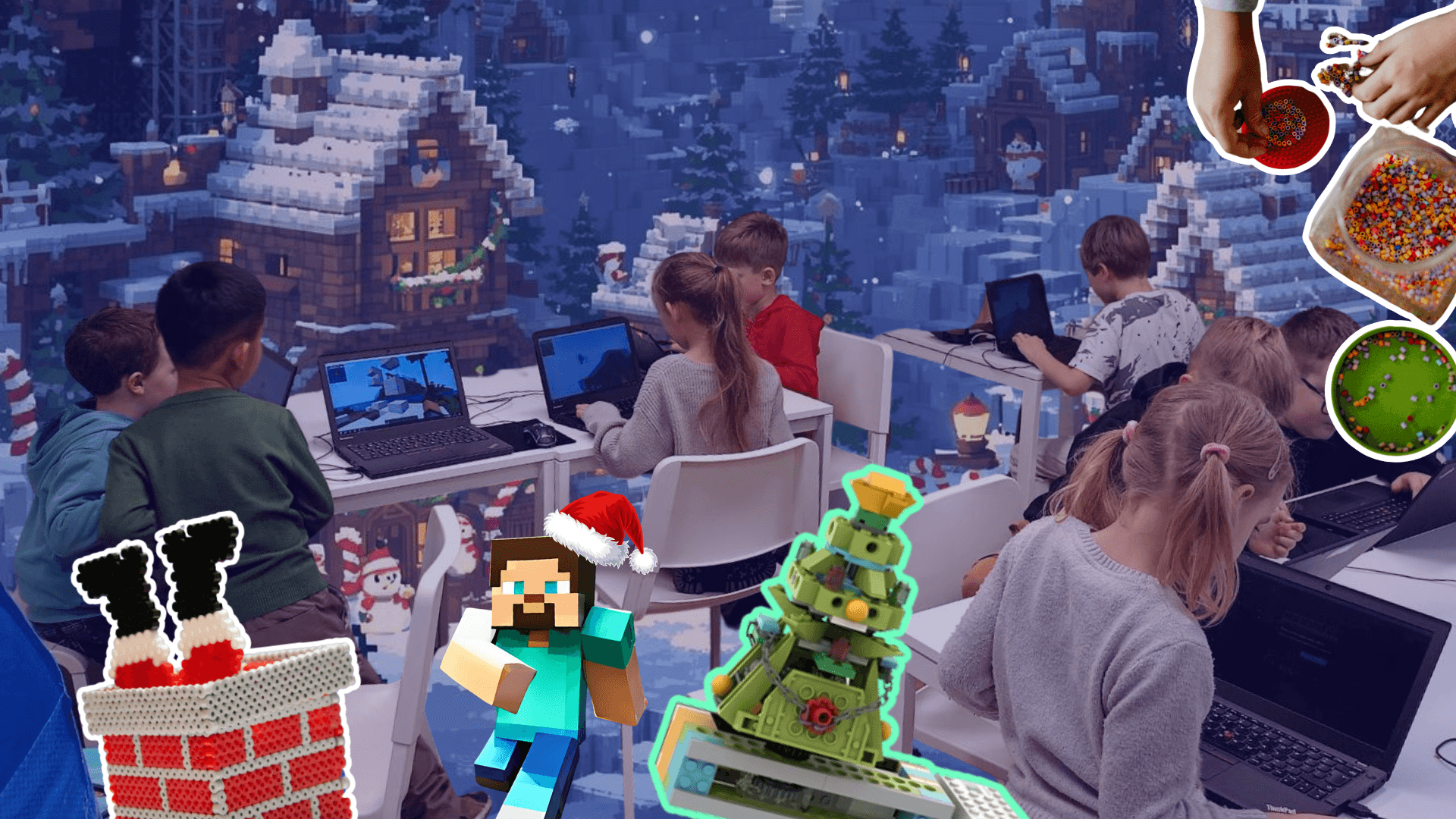 dzieci na warsztatach świątecznych