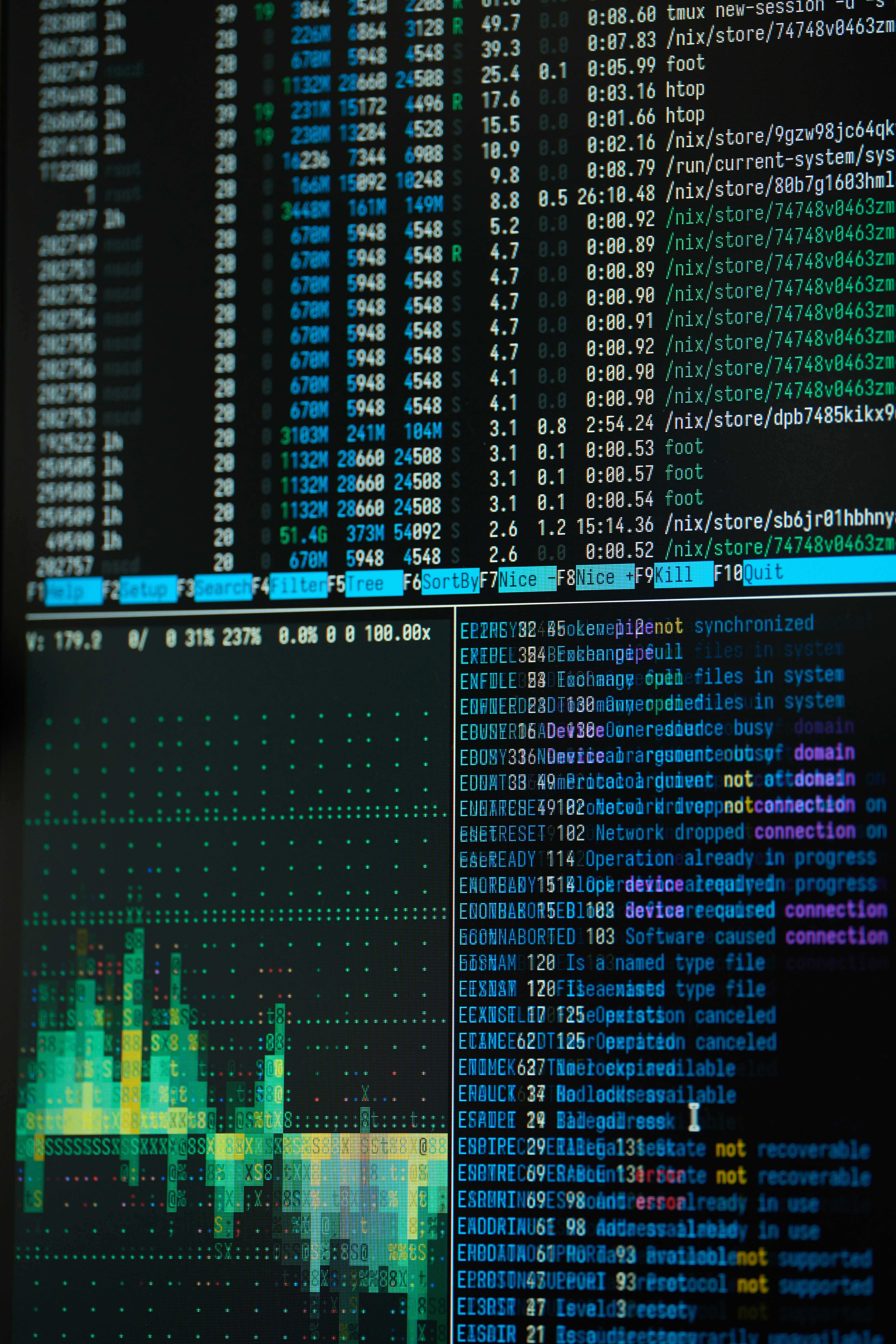 a close up of a computer screen with a lot of data on it