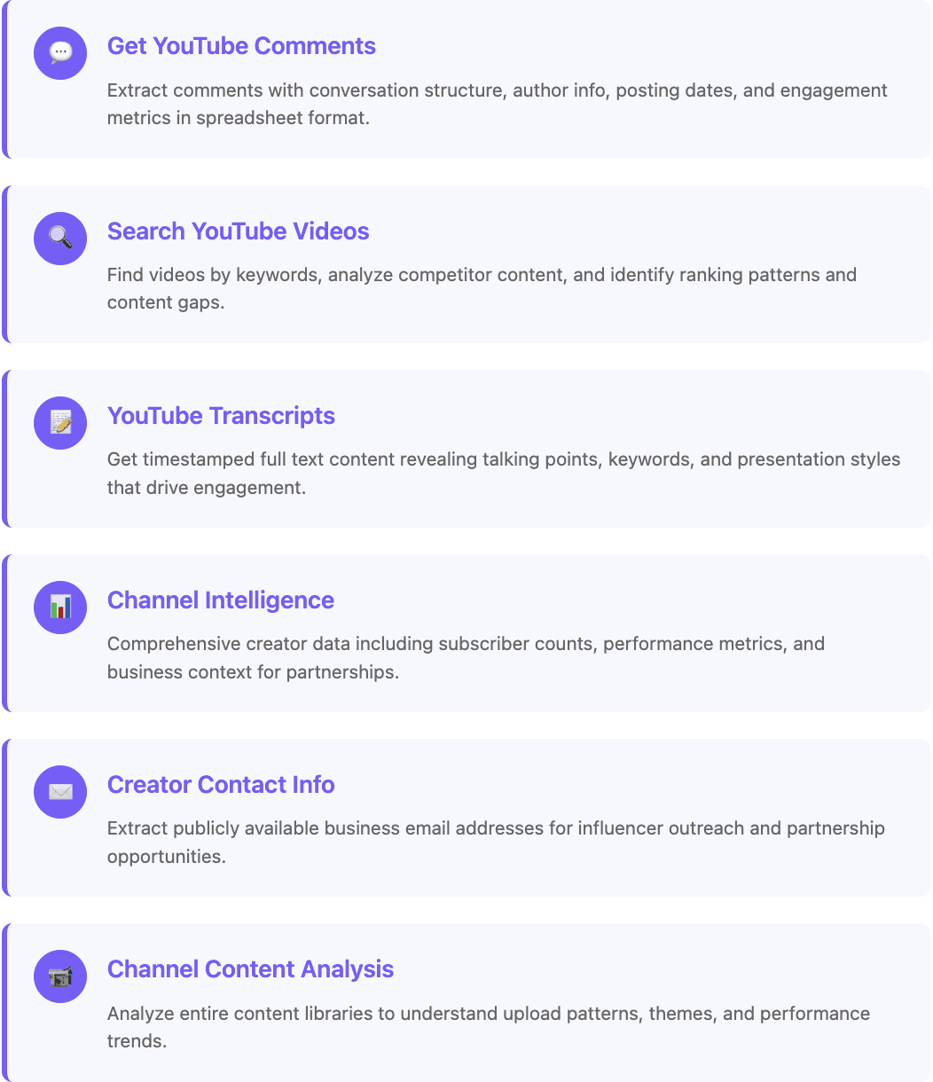 How to extract Youtube data 
