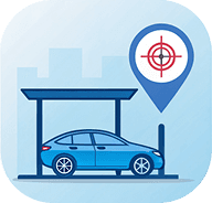 blue target users icon