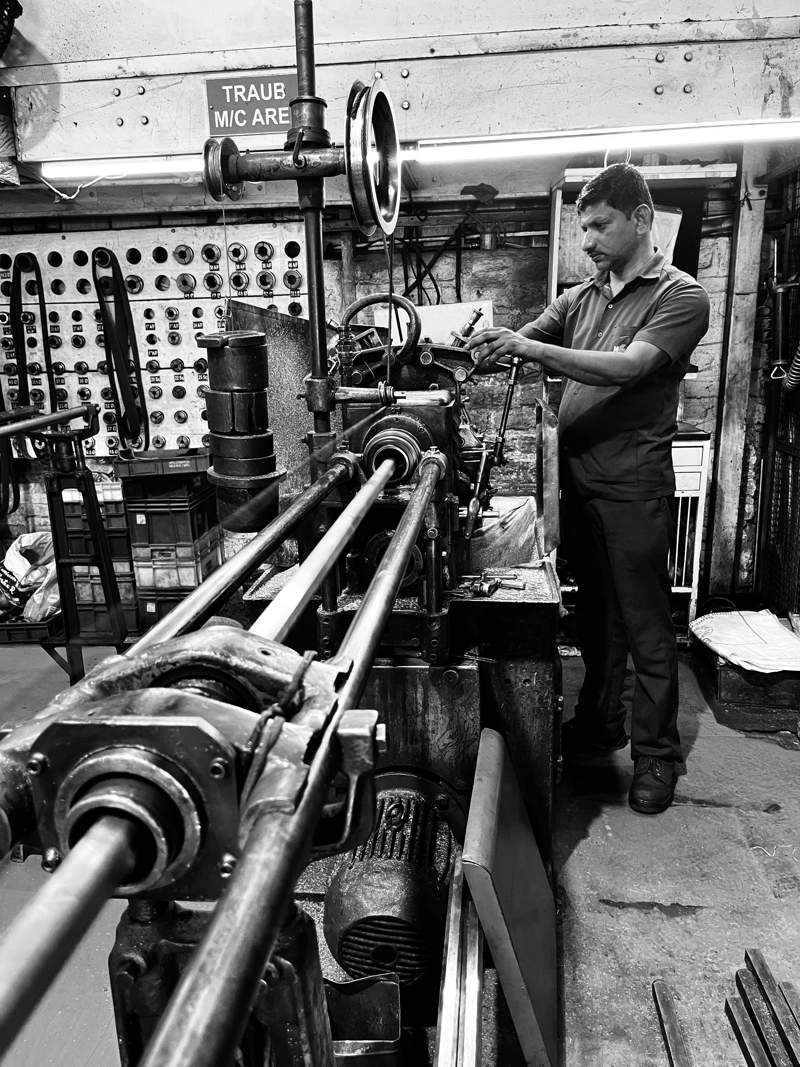 black metal empty building