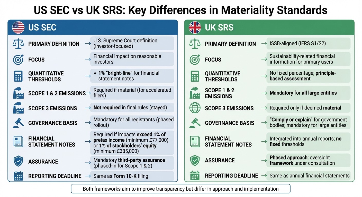 US SEC vs UK SRS Materiality Standards Comparison